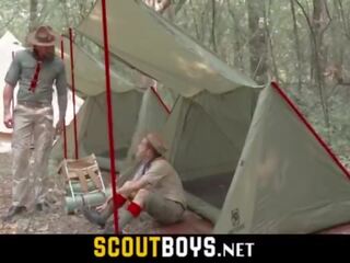 Little gay twink ass stretched by massive dick scoutmaster bareback in woods-SCOUTBOYS&period;NET